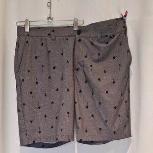 Travis Matthew Golf Performance Shorts Gray But Why Palm Print Size 38